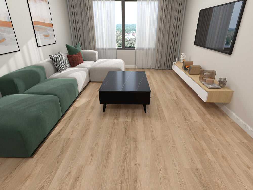 Sol SPC clipsable effet chêne naturel clair CAMBRIDGE 6,5 mm IXPE intégrée LIMCARO