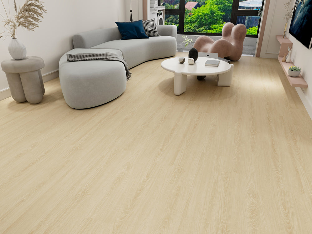 Sol SPC COPENHAGEN chêne blond clair 6,5 mm IXPE intégrée LIMCARO