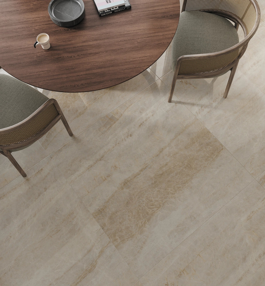 Carrelage sol / mur effet quartzite TAJ MAHAL l.120 x L.120 cm Mat LIMCARO