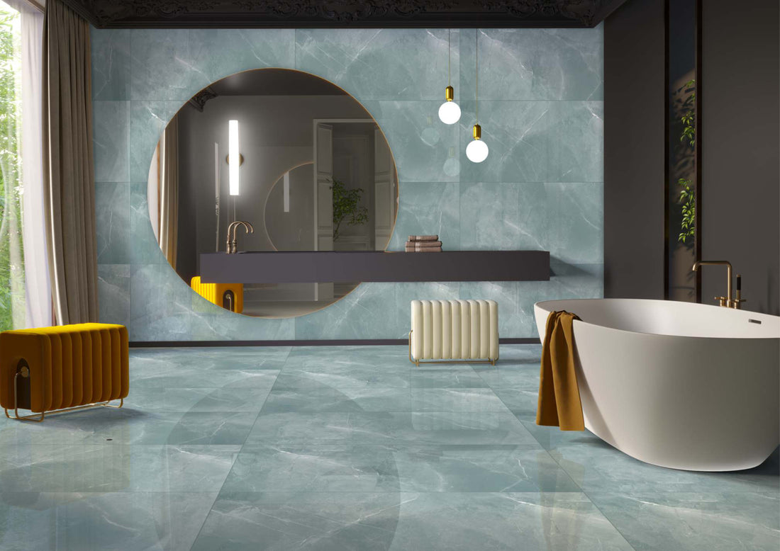 Carrelage sol / mur effet marbre ARMANI AQUA l.60 x L.120 cm Brillant LIMCARO