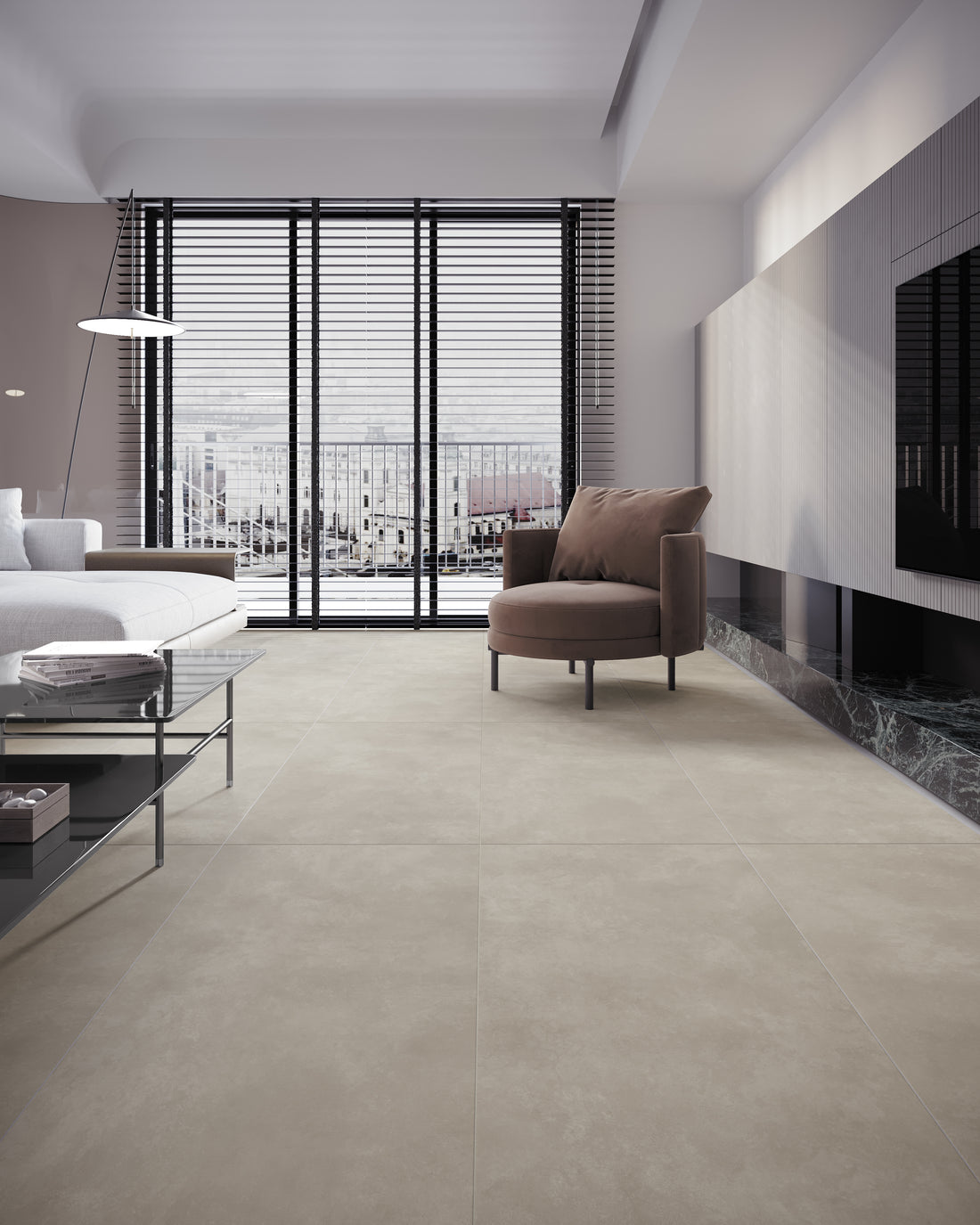 Carrelage sol / mur effet pierre BASEL BONE l.60 x L.60 cm Mat LIMCARO