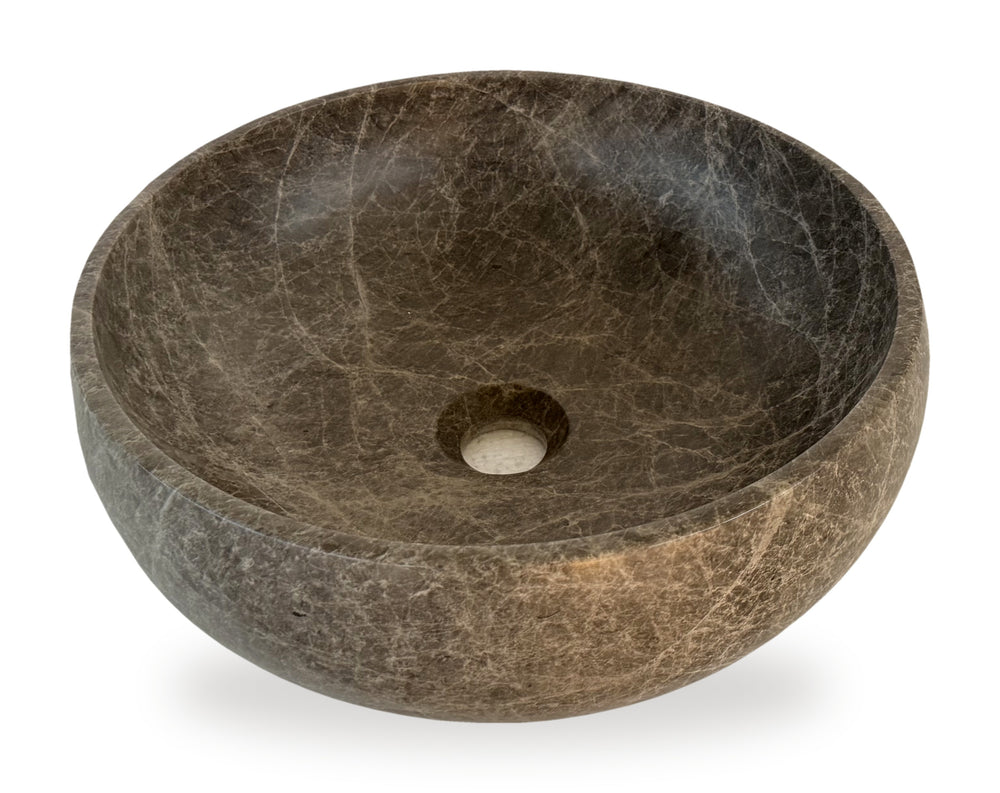 Vasque à poser en pierre naturelle SIENA Ø42 cm – LIMCARO