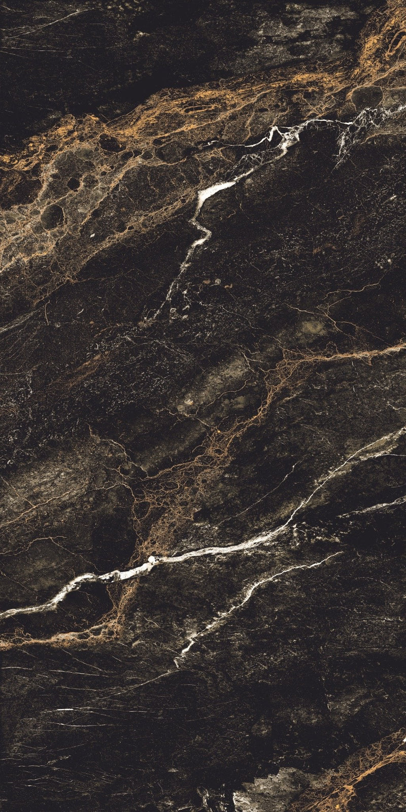 Carrelage sol / mur effet marbre LYTHOS BLACK  l.60 x L.120 cm Brillant LIMCARO