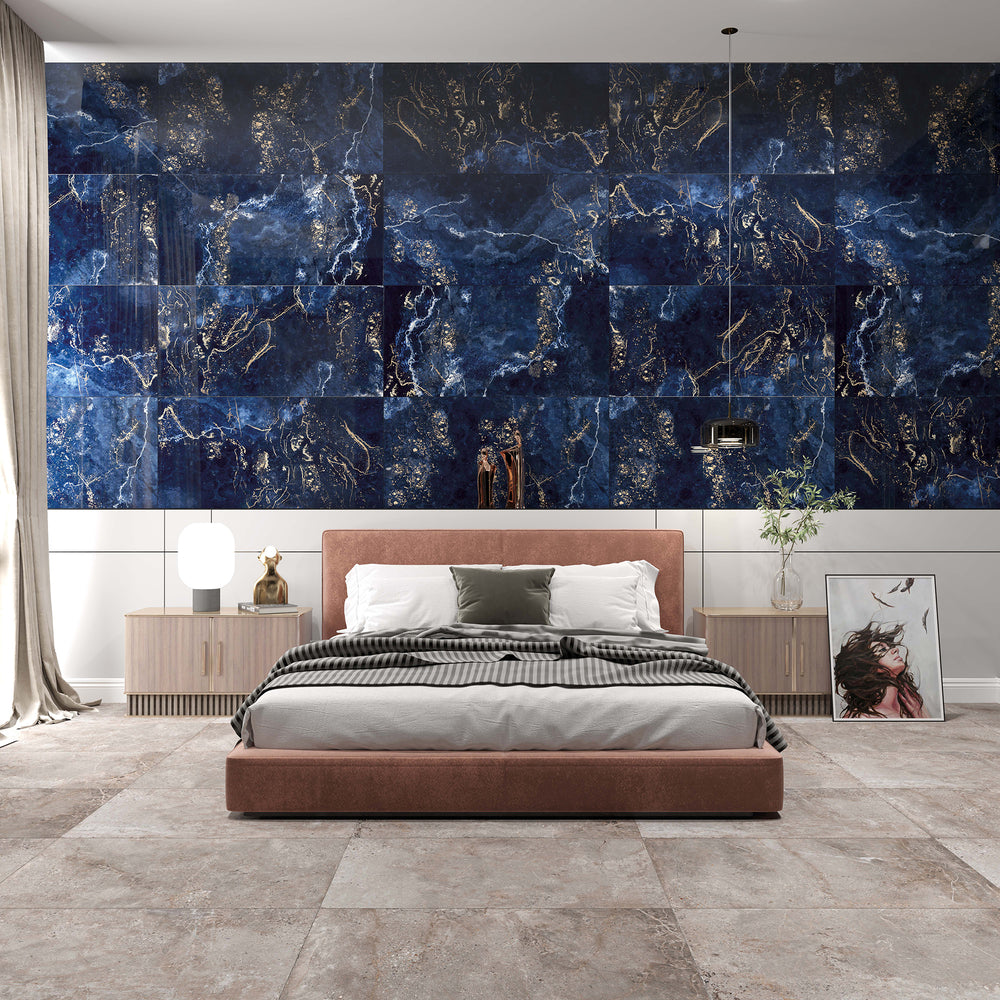 Carrelage sol / mur effet marbre FORTUNA l.60X L.120 cm Brillant LIMCARO