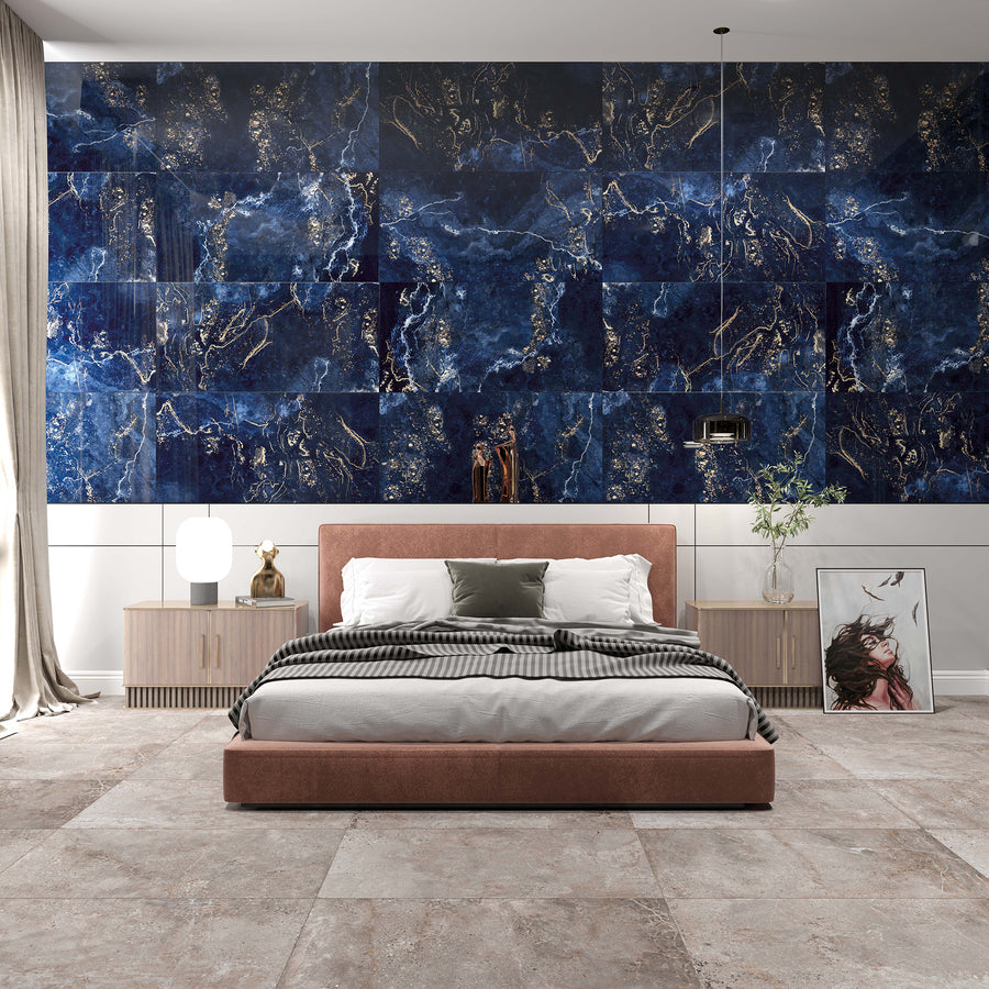 Carrelage sol / mur effet marbre FORTUNA l.60X L.120 cm Brillant LIMCARO