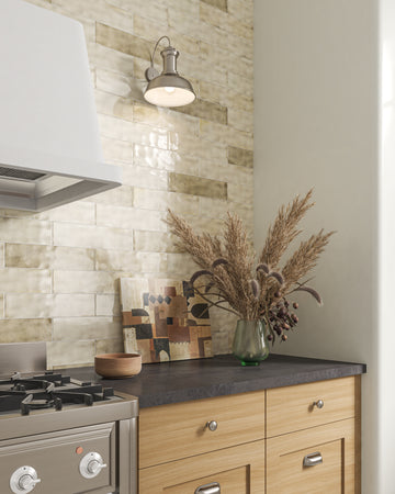 Carrelage mur intérieur effet zellige JULIET SABLE l.7,5 x L.30 cm Brillant LIMCARO
