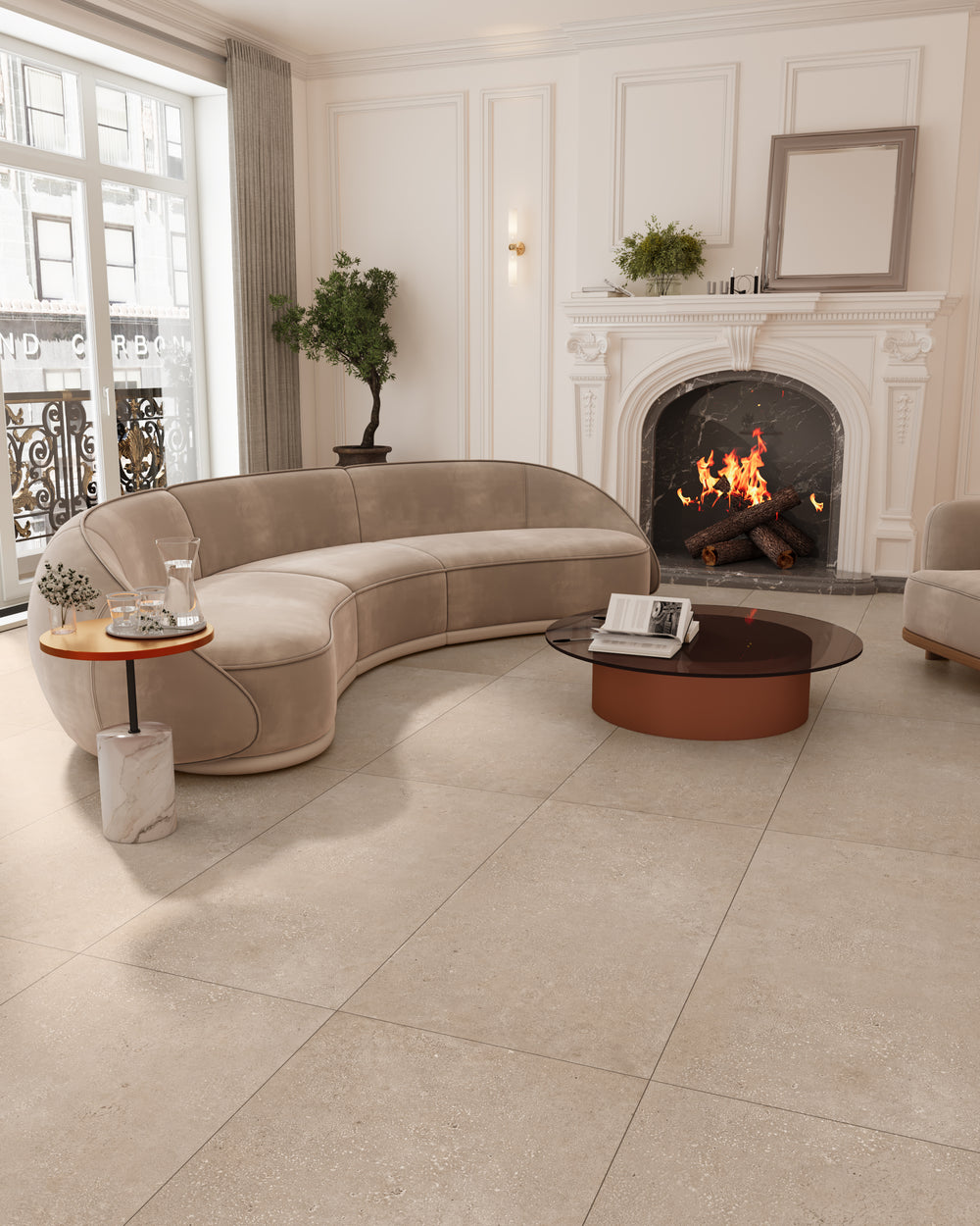 Carrelage sol / mur effet marbre PIGMENTO FANGO l.60 x L.120 cm Mat LIMCARO