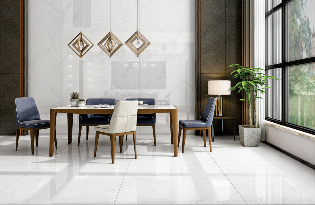 Carrelage sol / mur effet marbre POLARIS BRILLO  l.60 x L.120 cm  Brillant LIMCARO