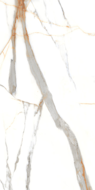 Carrelage sol / mur effet marbre VOLGA STATUARIO l.60 x L.120 cm Brillant LIMCARO