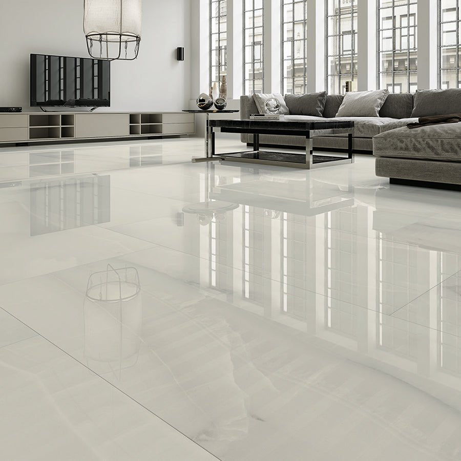 Carrelage sol / mur effet marbre blanc MIA YENI l.60 x L.120 cm Full Lappato LIMCARO (paquet de 2.16 m2) - LIMCARO FRANCE