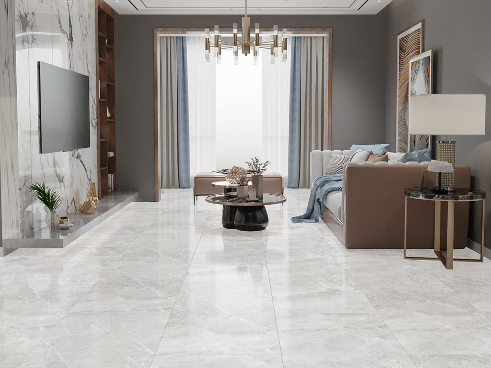 Carrelage sol / mur effet marbre blanc VANYA l.60 x L.120 cm Full Lappato LIMCARO (paquet de 2.16 m2) - LIMCARO FRANCE