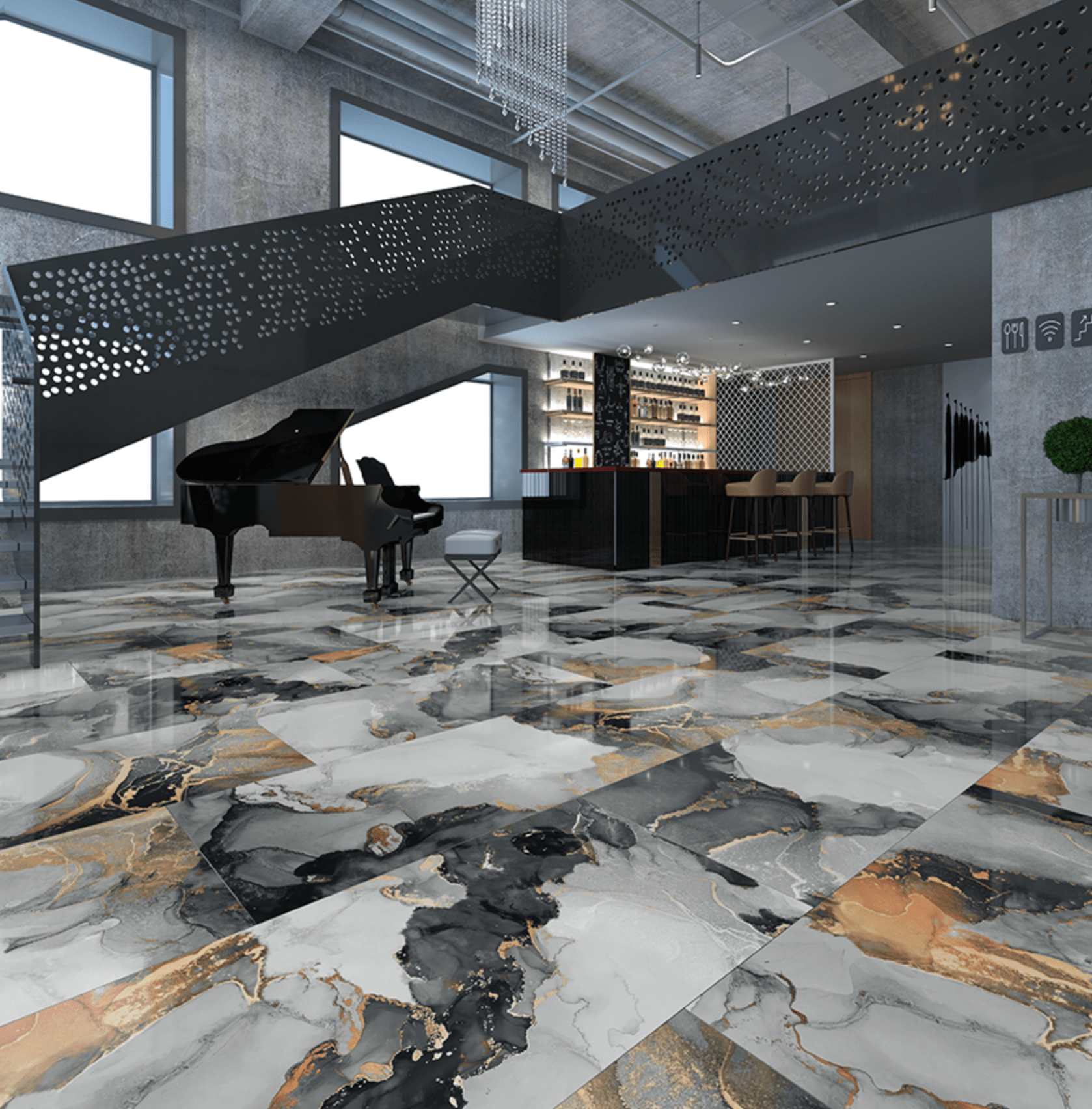 Carrelage sol / mur effet marbre JOYA l.60 x L.120 cm Full Lappato LIMCARO - LIMCARO FRANCE