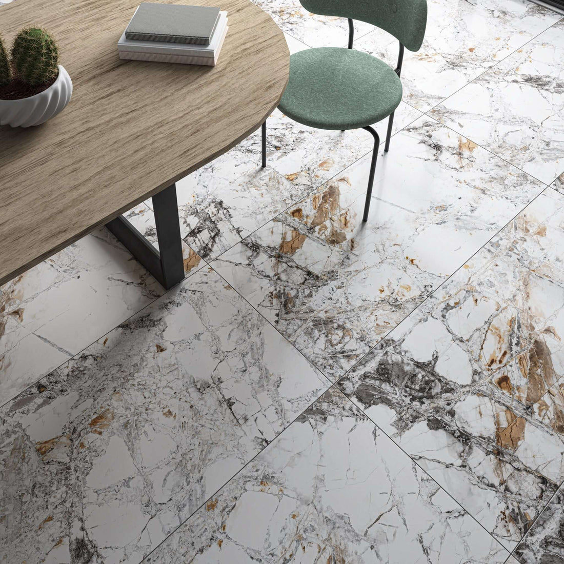 Carrelage sol / mur effet marbre PATAGONIA VEINY l.60X L.120 cm GLOSSY LIMCARO - LIMCARO FRANCE