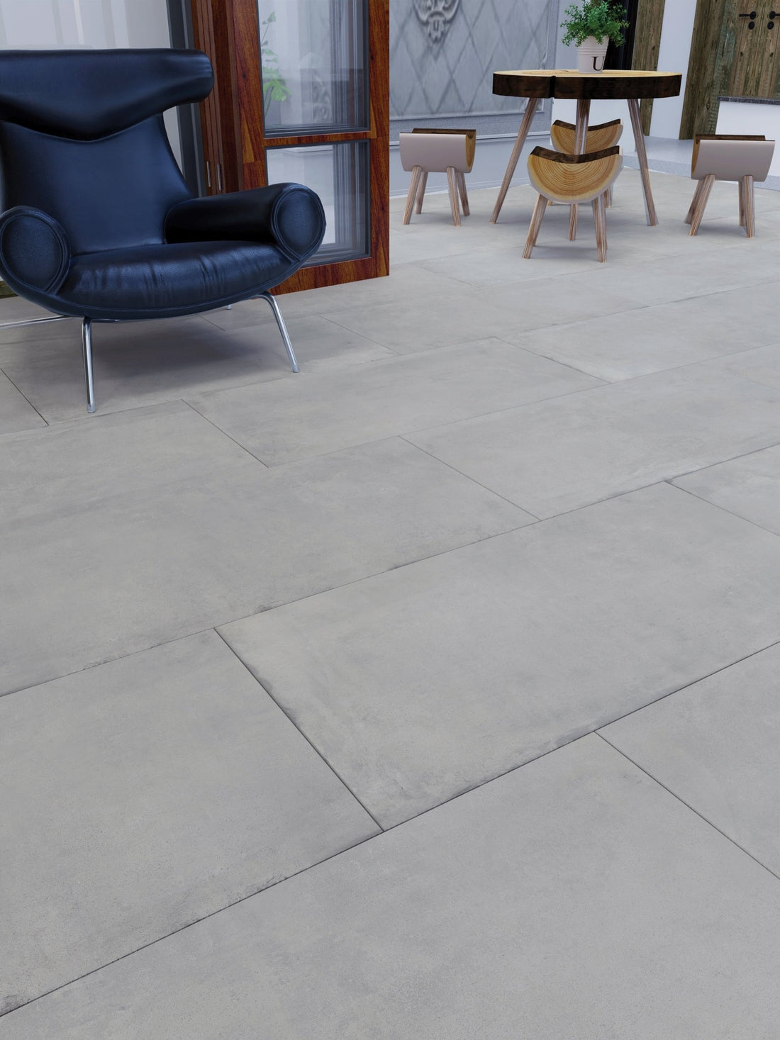 Carrelage sol/mur effet béton Mat EPOCH SILVER l.60 x L.120 x 0,7 cm LIMCARO (paquet de 2.16 m2) - LIMCARO FRANCE