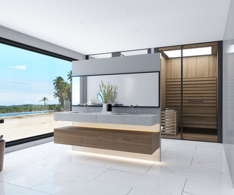 Carrelage sol/mur effet marbre Full Lappato BIANCO RIVER BRILLANT l.60 x L.120 x 0,7 cm LIMCARO(paquet de 2.16 m2) - LIMCARO FRANCE