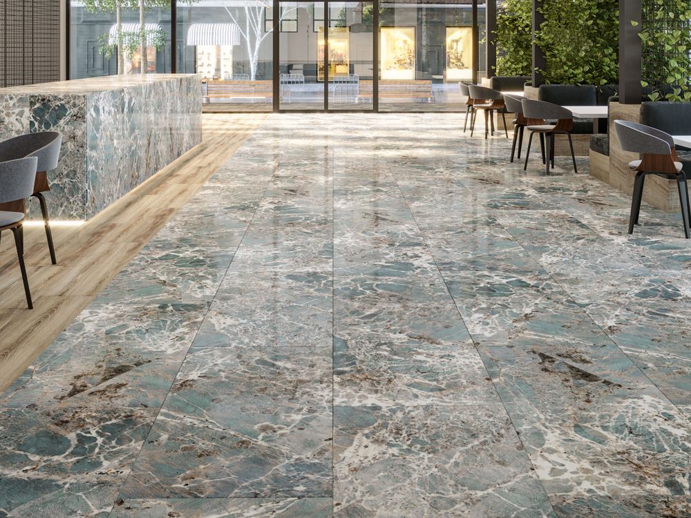 Carrelage sol/mur effet marbre Full Lappato FIROZA l.60 x L.120 x 0,7 cm LIMCARO (paquet de 2.16 m2) - LIMCARO FRANCE