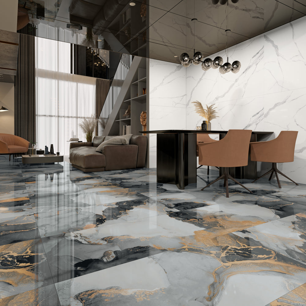 Carrelage sol / mur effet marbre JOYA l.60 x L.120 cm Brillant LIMCARO