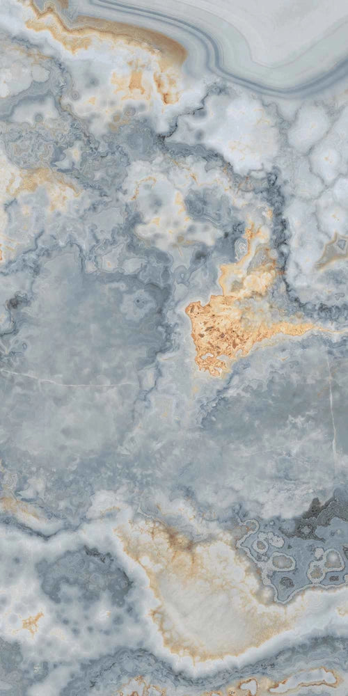 Carrelage sol / mur effet marbre ONYX AGATE BLUE l.60X L.120 cm Brillant LIMCARO