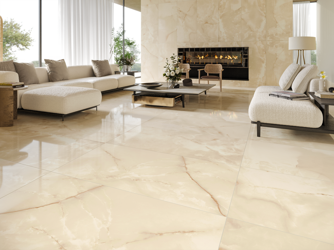 Carrelage sol / mur effet marbre ONYX POLISHED l.60 x L.120 cm Brillant LIMCARO