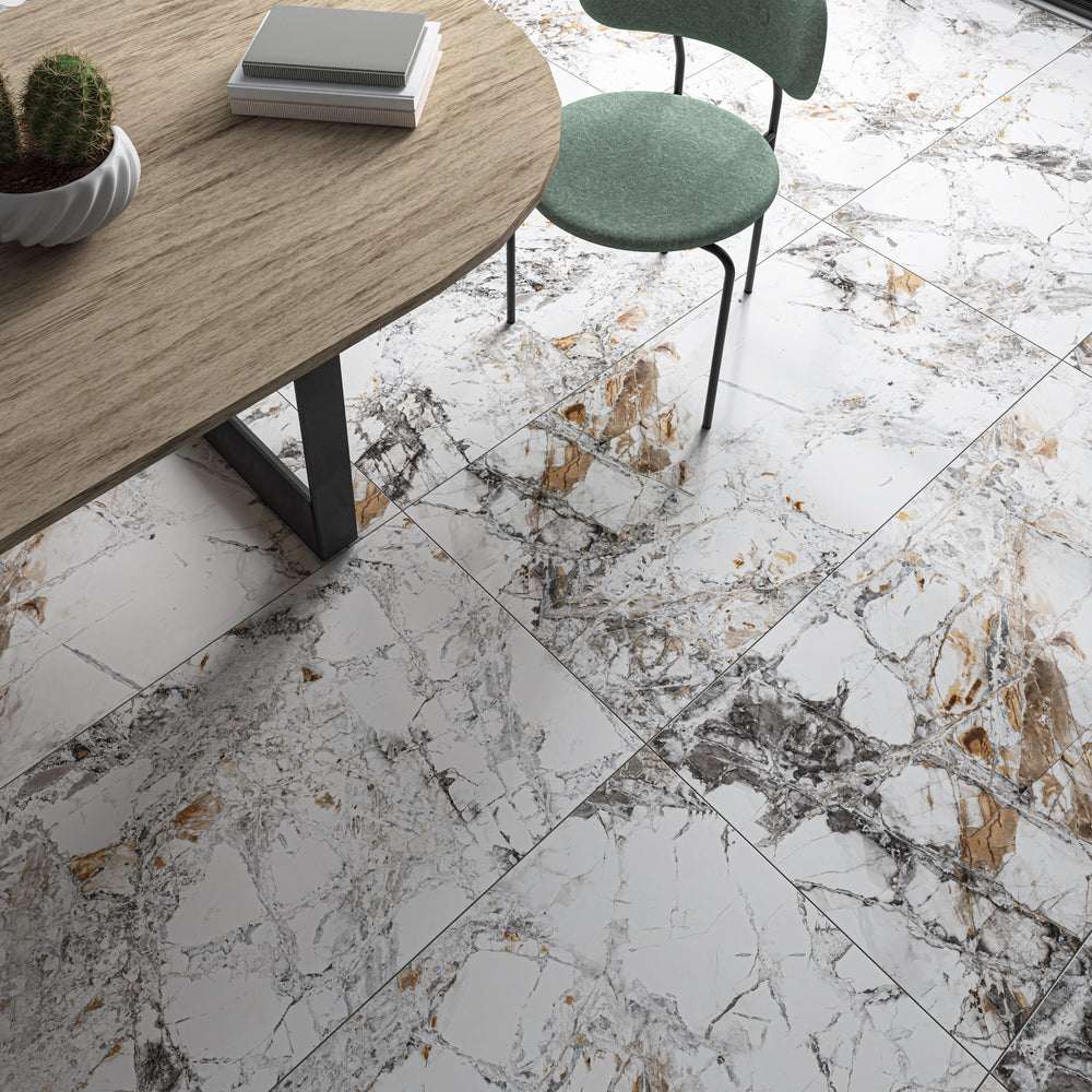 Carrelage sol / mur effet marbre PATAGONIA VEINY l.60X L.120 cm Brillant LIMCARO