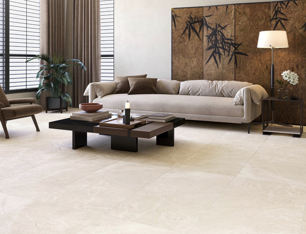 Carrelage sol / mur effet marbre PRESTIGE BONE l.60 x L.120 cm Mat LIMCARO