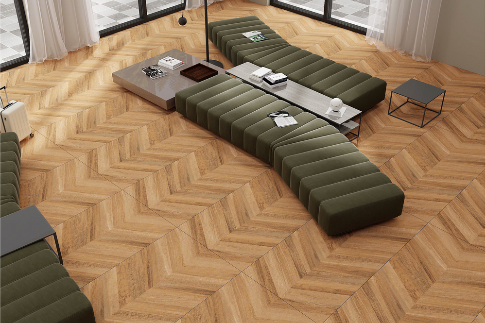 Carrelage sol/mur effet bois naturel ROSEWOOD ORANGE Mat LIMCARO