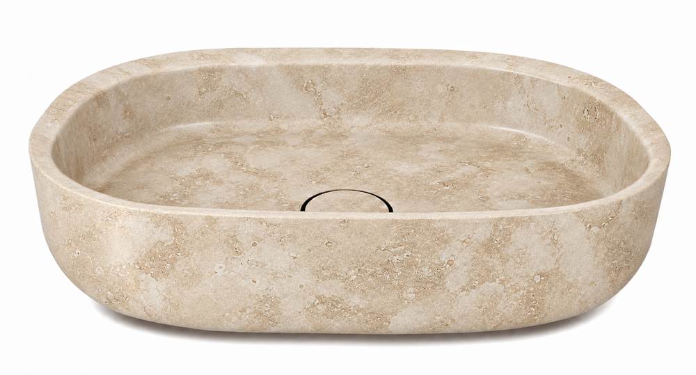 Vasque à poser en pierre naturelle LERICI 55 x 38 cm – LIMCARO