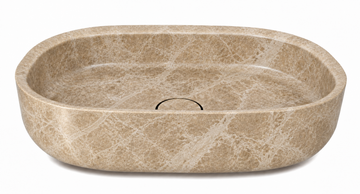 Vasque à poser en pierre naturelle LERICI 55 x 38 cm – LIMCARO