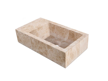 Vasque à poser en pierre naturelle MONZA 40,6 x 25,4 cm – LIMCARO