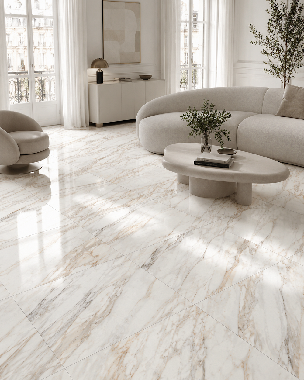 Carrelage sol / mur effet marbre ZEBRINO GOLD  l.60X L.120 cm Brillant LIMCARO